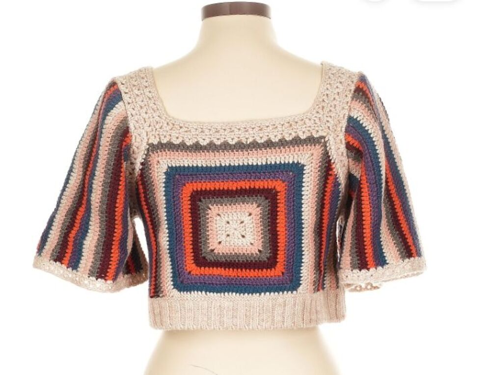 Sea New York Womens Mena Crochet Knit Top White Size Large